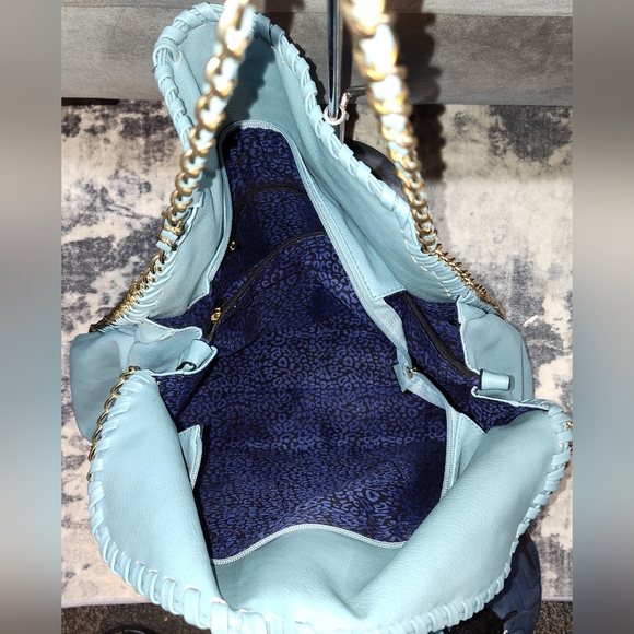 NWT Magid Rebecca & Rifka Baby Blue Leather Hobo Bag - Picture 4 of 13